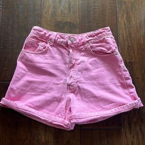PINK ZARA JEAN SHORTS SIZE 8